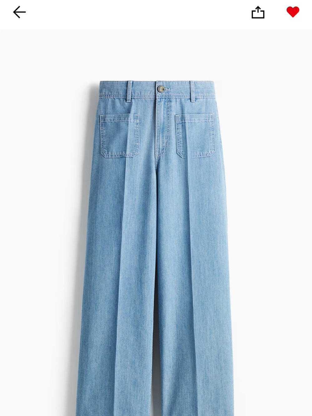 H&M Light Blue Wide-Leg High-Rise Jeans
